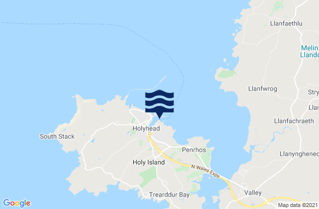 Mappa delle maree di Holyhead, United Kingdom