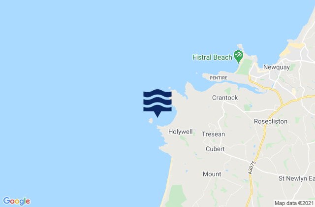 Mappa delle maree di Holywell Bay, United Kingdom