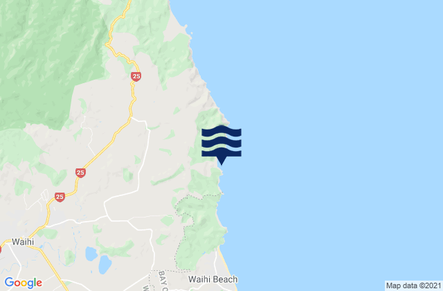 Mappa delle maree di Homunga Bay, New Zealand