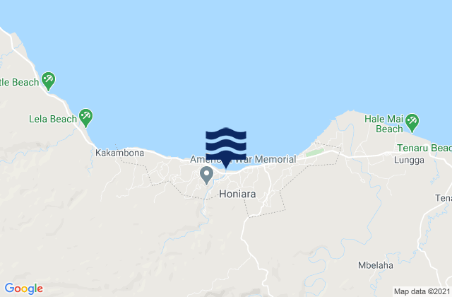 Mappa delle maree di Honiara, Solomon Islands