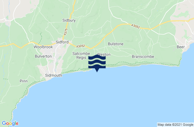 Mappa delle maree di Honiton, United Kingdom