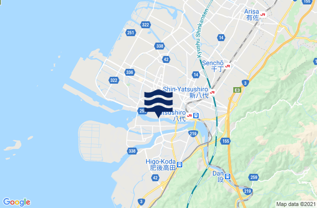 Mappa delle maree di Honmachi, Japan