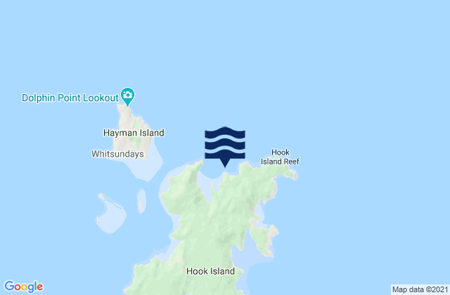 Mappa delle maree di Hook Island, Australia