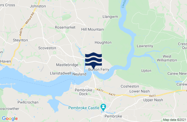 Mappa delle maree di Hook, United Kingdom