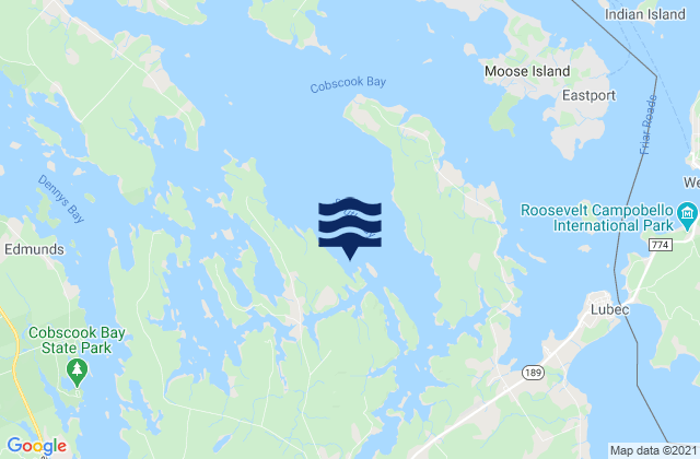 Mappa delle maree di Horan Head, Canada