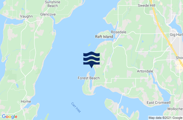 Mappa delle maree di Horsehead Bay (Carr Inlet), United States