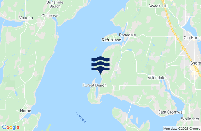 Mappa delle maree di Horsehead Bay Carr Inlet, United States