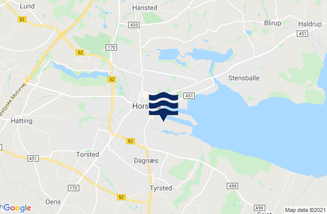 Mappa delle maree di Horsens Kommune, Denmark
