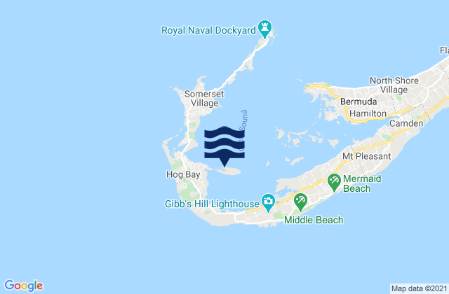 Mappa delle maree di Horseshoe Bay, Bermuda