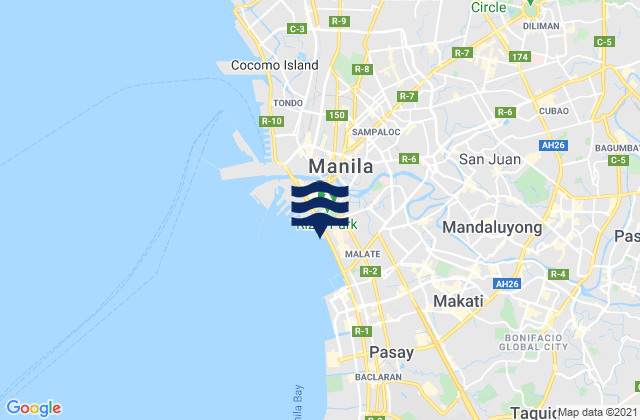 Mappa delle maree di Horseshoe, Philippines