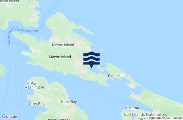 Mappa delle maree di Horton Bay, Canada