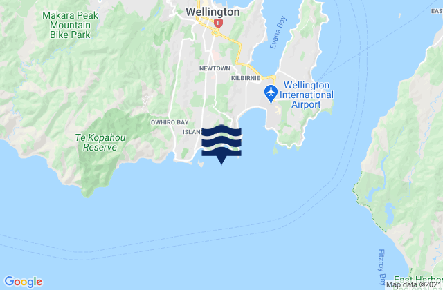 Mappa delle maree di Houghton Bay, New Zealand