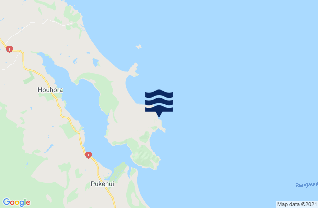 Mappa delle maree di Houhora Bay, New Zealand