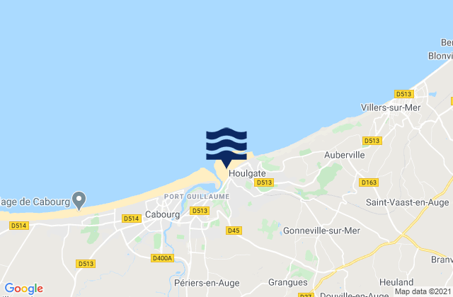 Mappa delle maree di Houlgate, France