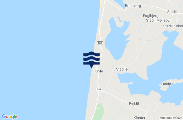 Mappa delle maree di Houvig Strand, Denmark