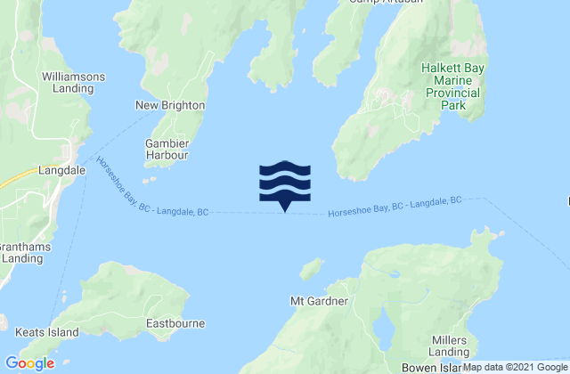 Mappa delle maree di Howe Sound, Canada