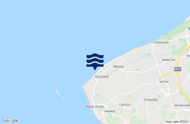 Mappa delle maree di Hoylake, United Kingdom