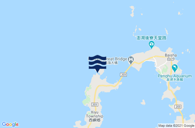 Mappa delle maree di Hsiao-men Hsu (Niu-kung Wan), Taiwan