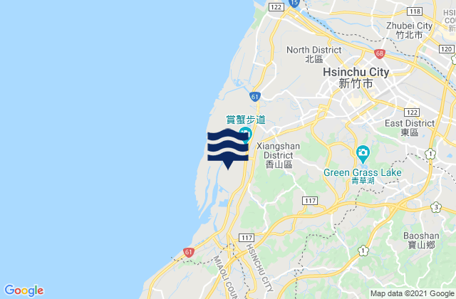 Mappa delle maree di Hsinchu County, Taiwan