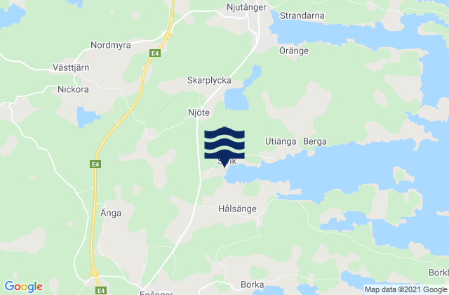 Mappa delle maree di Hudiksvalls Kommun, Sweden
