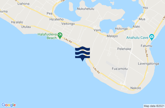 Mappa delle maree di Hufangalupe Beach, Tonga