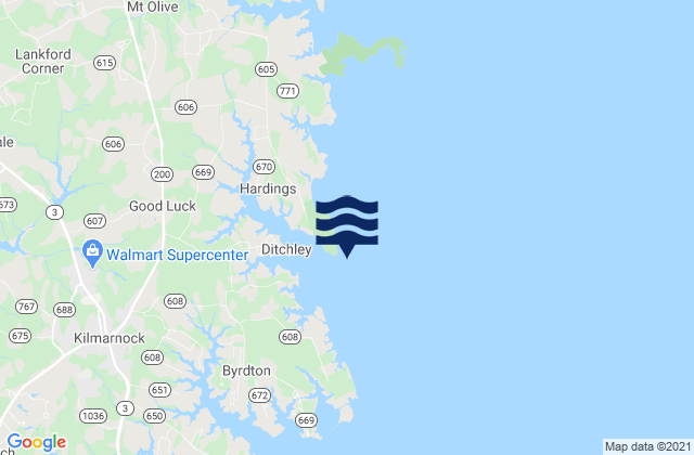 Mappa delle maree di Hughlett Point, United States