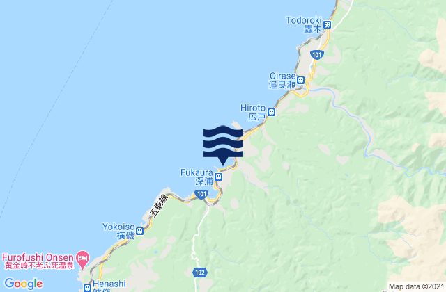 Mappa delle maree di Hukaura, Japan