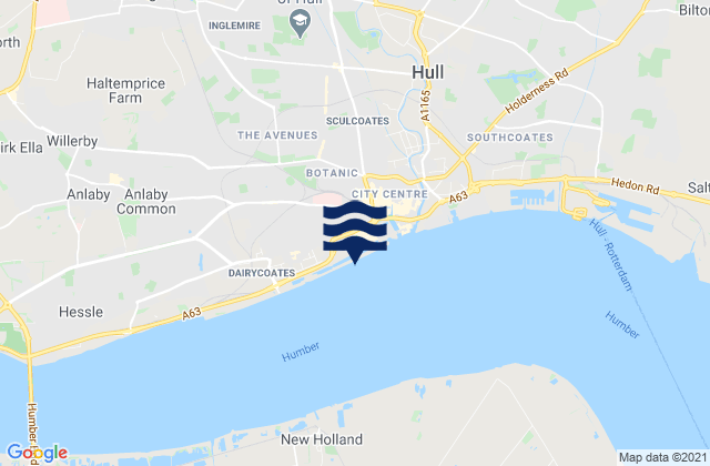 Mappa delle maree di Hull (Albert Dock), United Kingdom