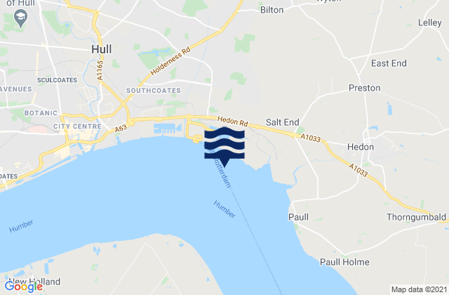 Mappa delle maree di Hull (King George Dock), United Kingdom