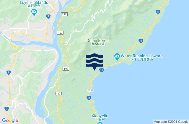 Mappa delle maree di Huludao, Taiwan