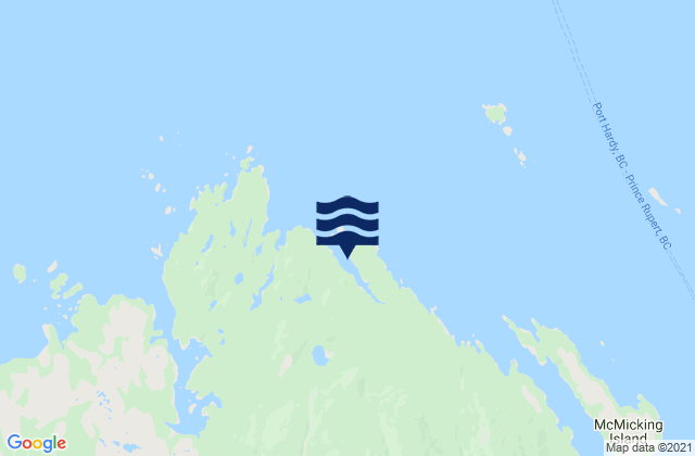 Mappa delle maree di Humpback Bay, Canada