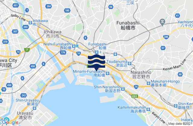 Mappa delle maree di Hunabasi, Japan