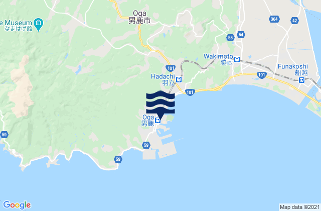 Mappa delle maree di Hunagawa, Japan