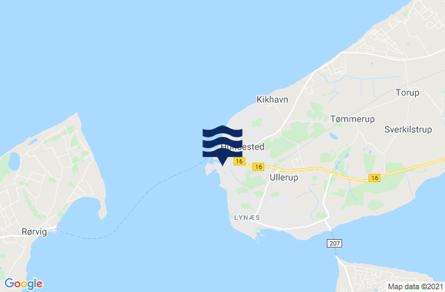 Mappa delle maree di Hundested, Denmark