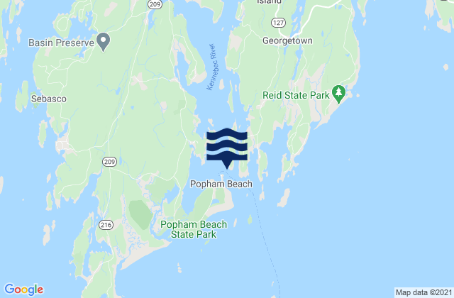 Mappa delle maree di Hunniwell Point northeast of, United States