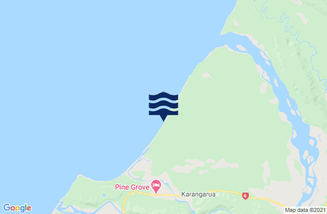 Mappa delle maree di Hunt Beach, New Zealand