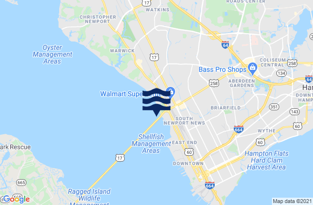 Mappa delle maree di Huntington Park, United States