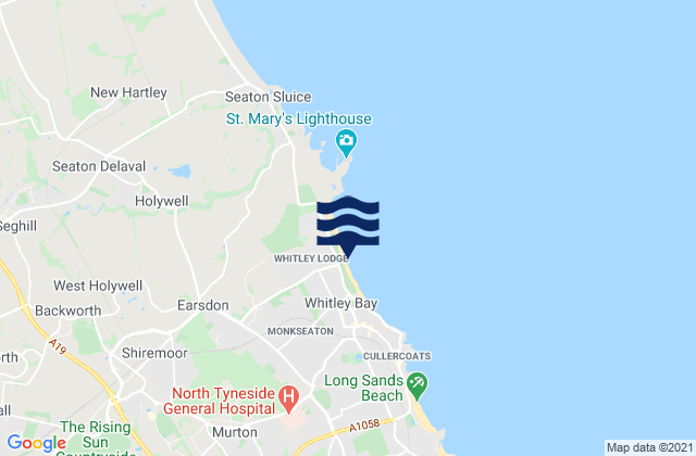 Mappa delle maree di Hunts Bay, United Kingdom