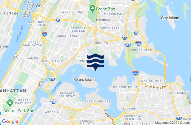Mappa delle maree di Hunts Point (Bronx), United States