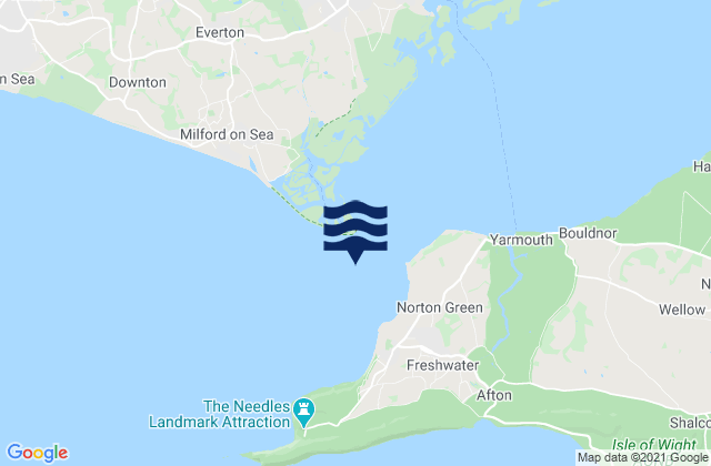 Mappa delle maree di Hurst Point, United Kingdom