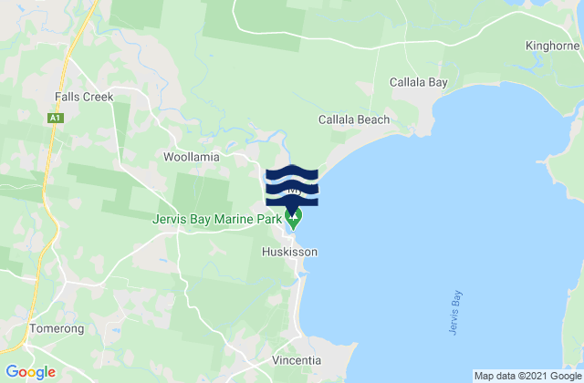 Mappa delle maree di Huskisson, Australia