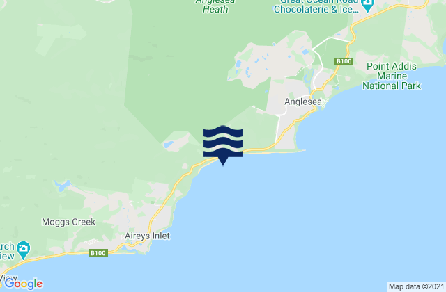 Mappa delle maree di Hut Gulley (Guvvos), Australia