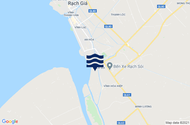Mappa delle maree di Huyện Châu Thành, Vietnam