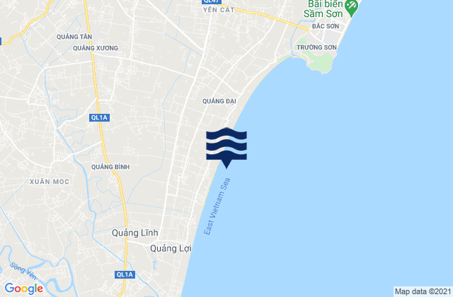 Mappa delle maree di Huyện Quảng Xương, Vietnam