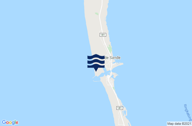 Mappa delle maree di Hvide Sande North Beach, Denmark