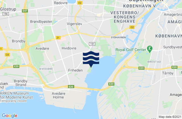 Mappa delle maree di Hvidovre, Denmark