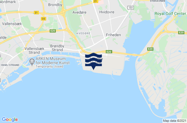 Mappa delle maree di Hvidovre Kommune, Denmark