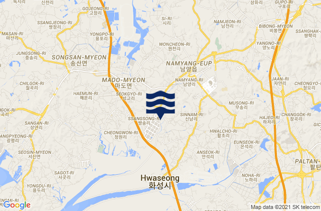 Mappa delle maree di Hwaseong-si, South Korea