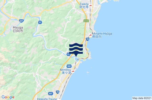 Mappa delle maree di Hyūga-shi, Japan