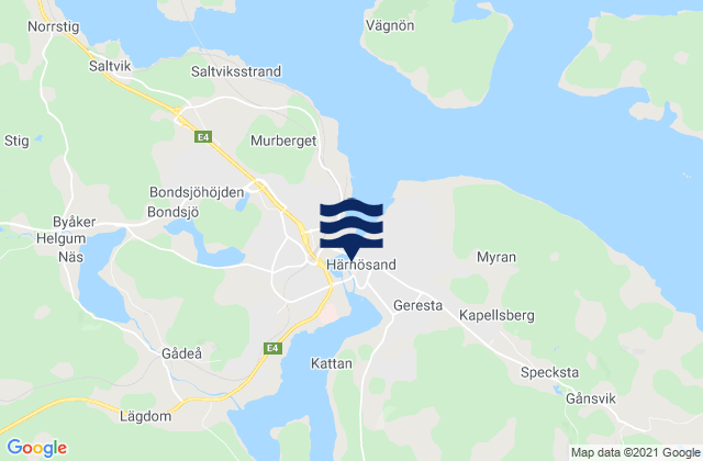 Mappa delle maree di Härnösand, Sweden